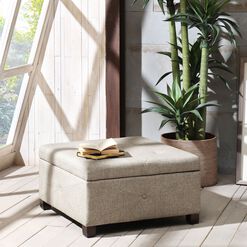 Wally Square Tufted Upholstered Storage Ottoman