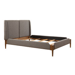 Gladys Gray Wingback Upholstered Bed