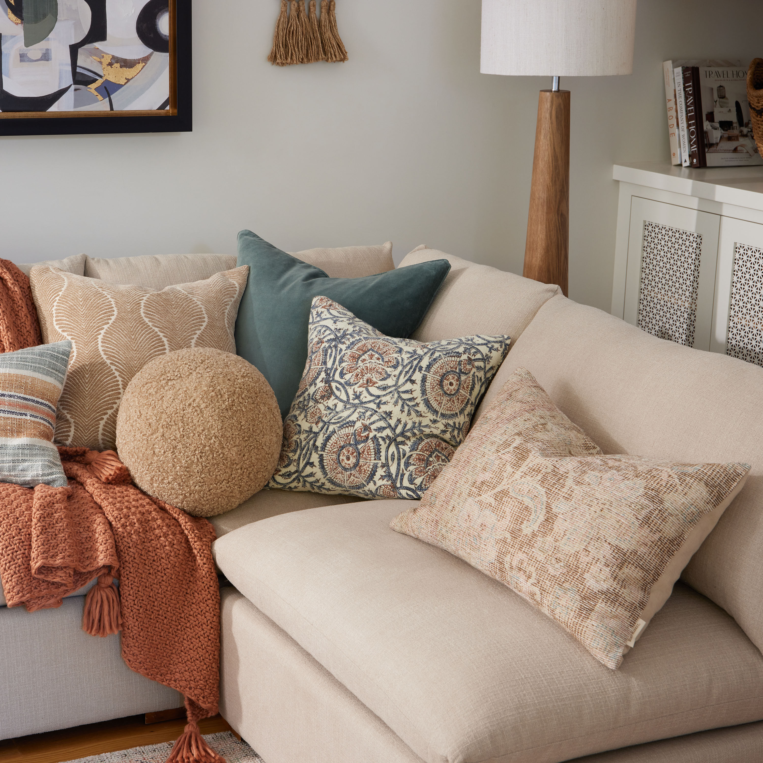 Taupe couch pillows 2025
