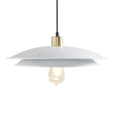 Darrin Matte White And Gold Metal 2 Tier Disc Pendant Lamp Darrin Matte White And Gold Metal 2 Tier Disc Pendant Lamp