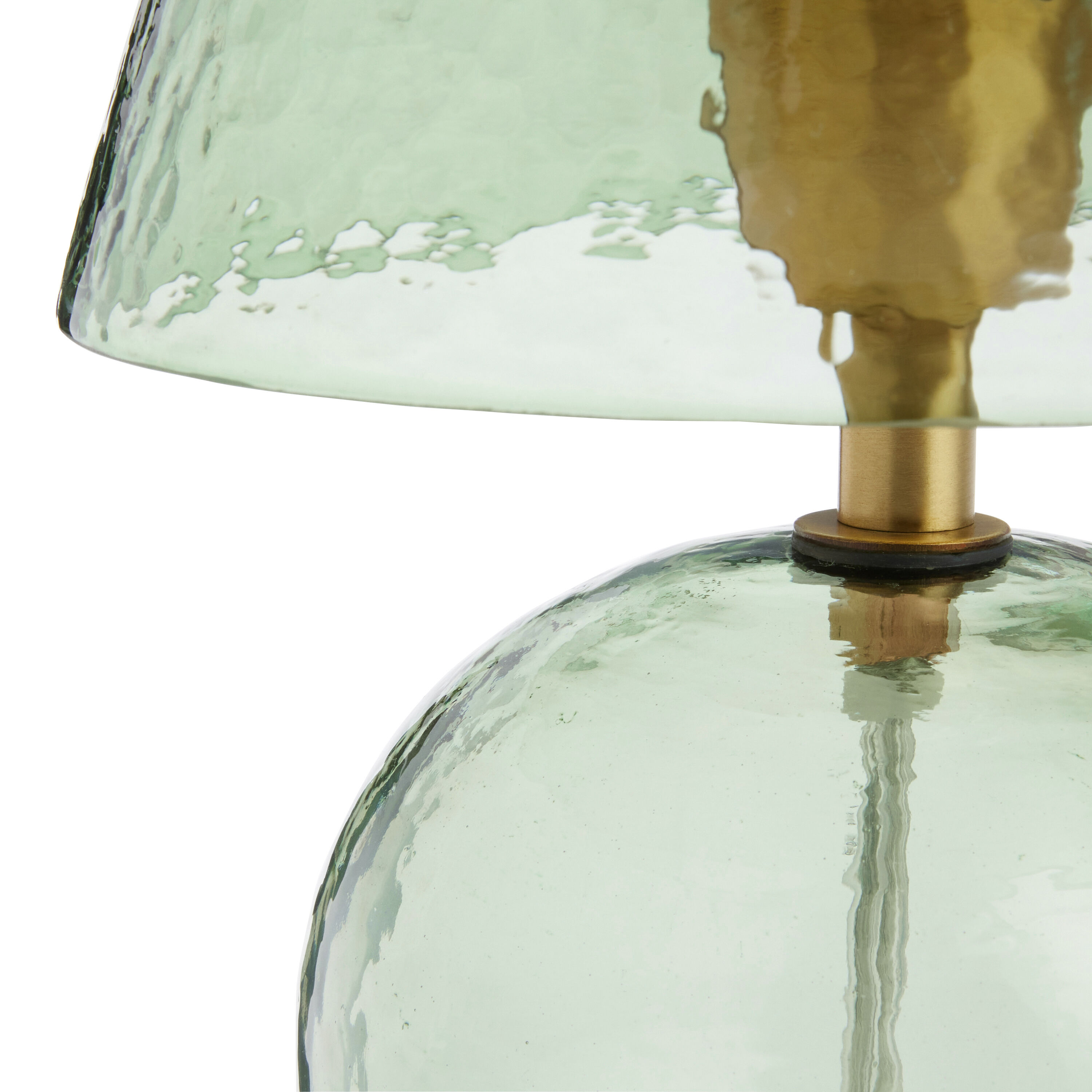 Becca Mini Glass and Brass Metal Textured Table Lamp image number 3