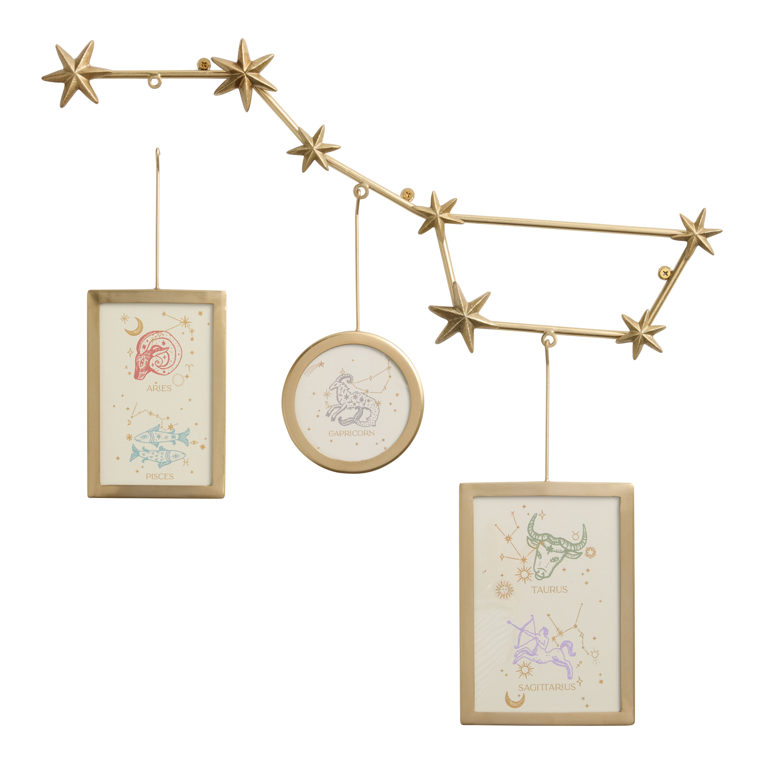 Gold Iron Big Dipper Wall Triple Picture Frame image number 2