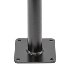 Black Steel String Light Pole with Mounting Base Plate