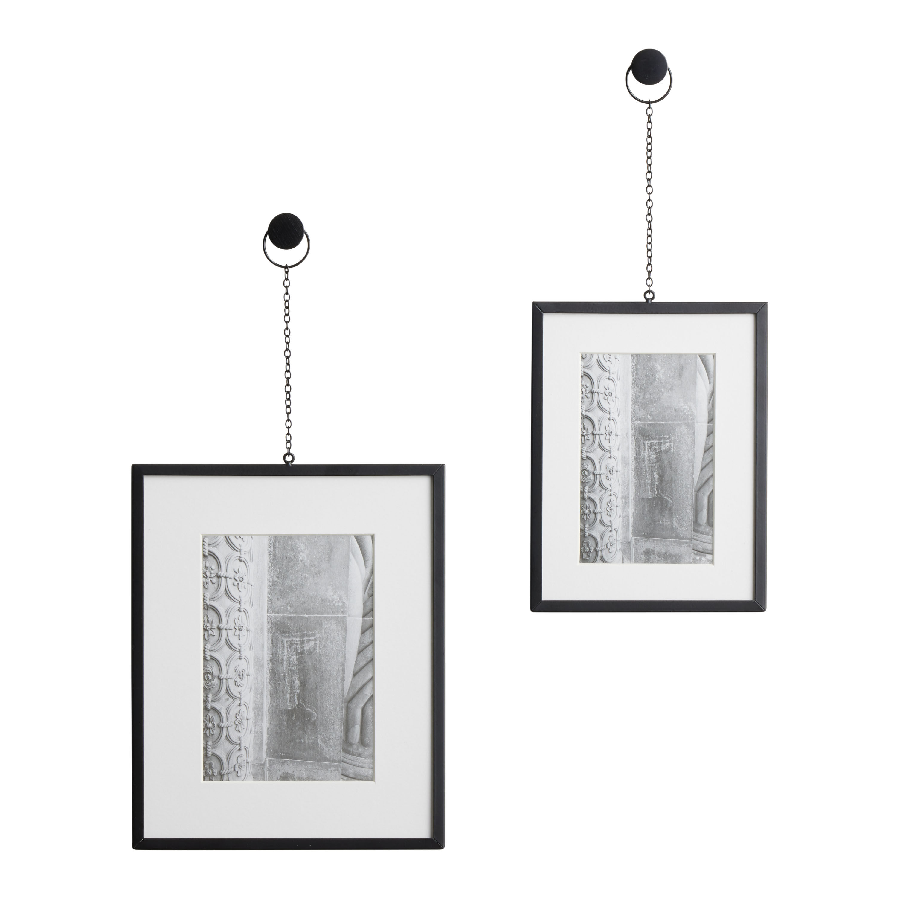 Asher Black Metal Wall Frame With Chain and Mat World Market