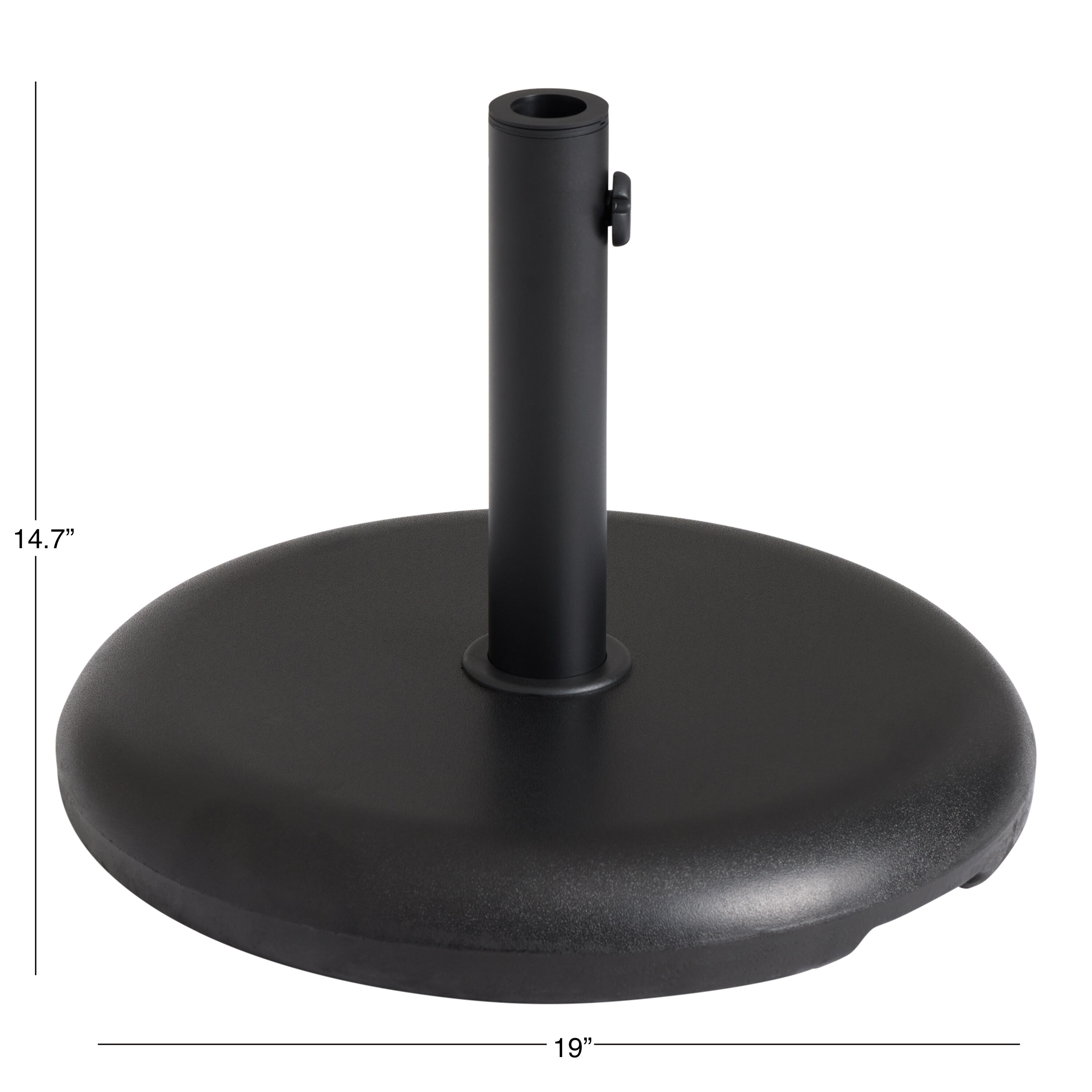 Round Black Concrete Patio Umbrella Stand image number 2