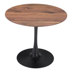 James Round Wood and Black Metal Tulip Dining Table