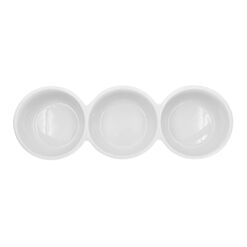 Coupe White Porcelain Connected Dipping Bowls