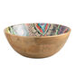 Janice Large Multicolor Enamel Wood Serving Bowl image number 0