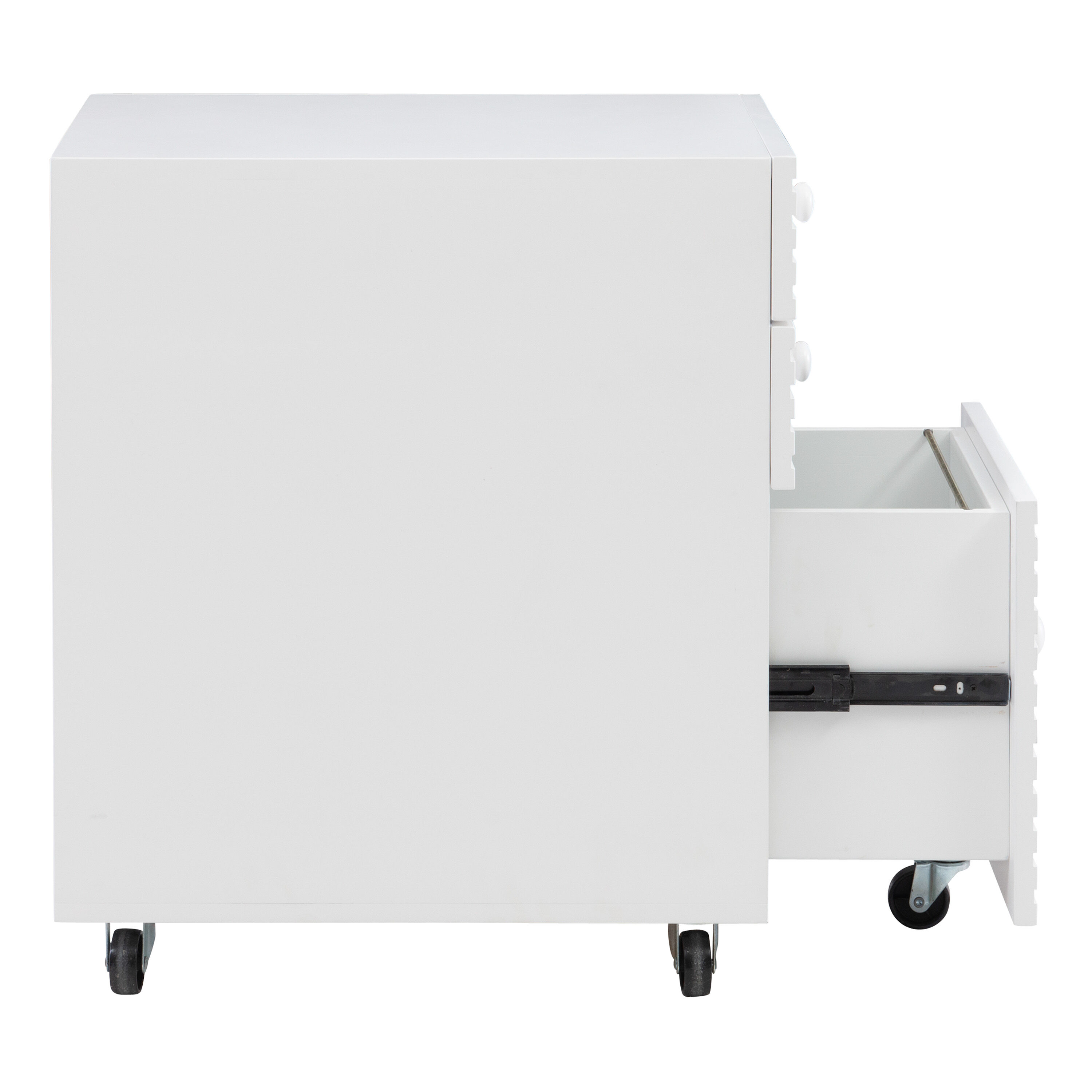 Saskia Wood Mid Century Rolling File Cabinet image number 3