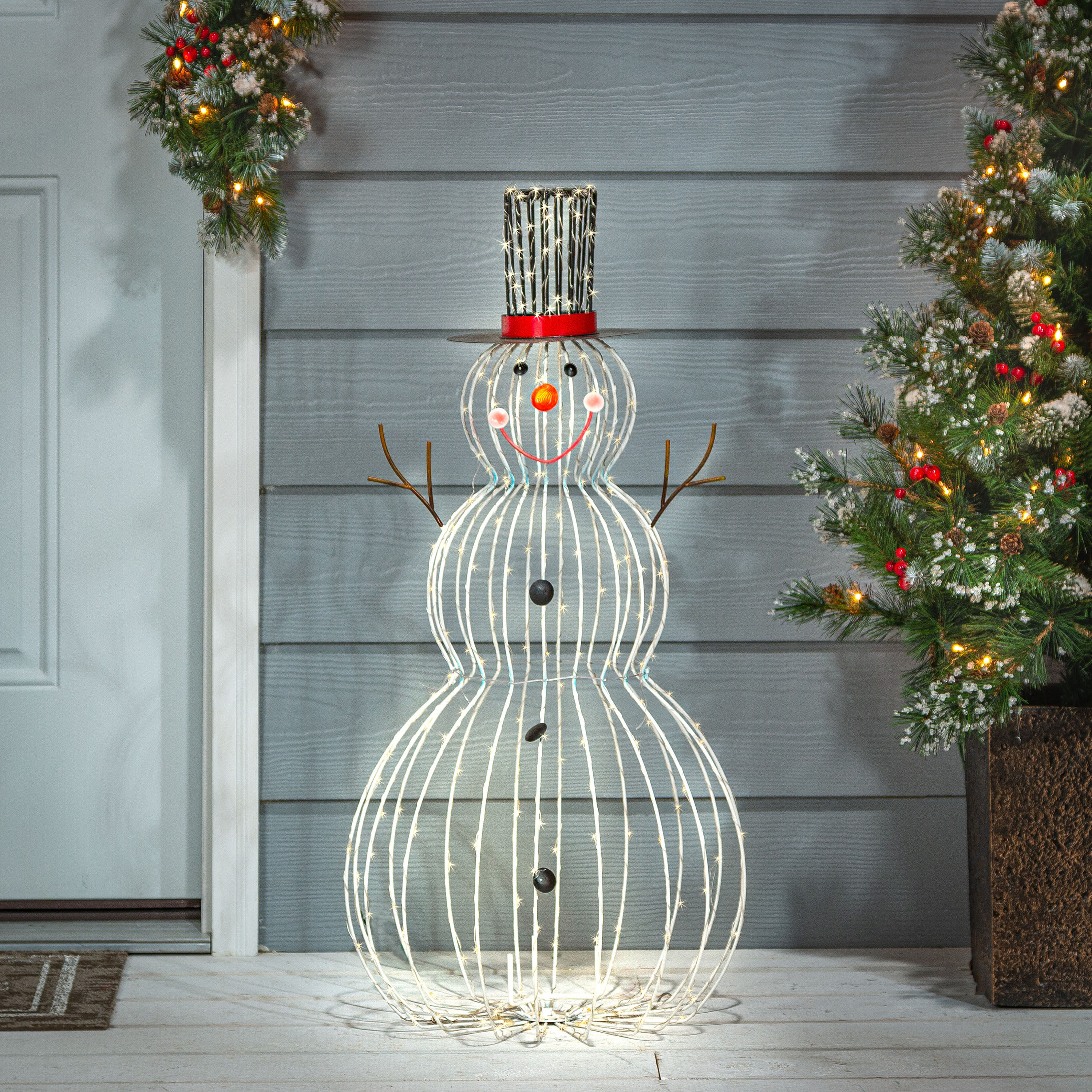 Snowman outdoor light sales