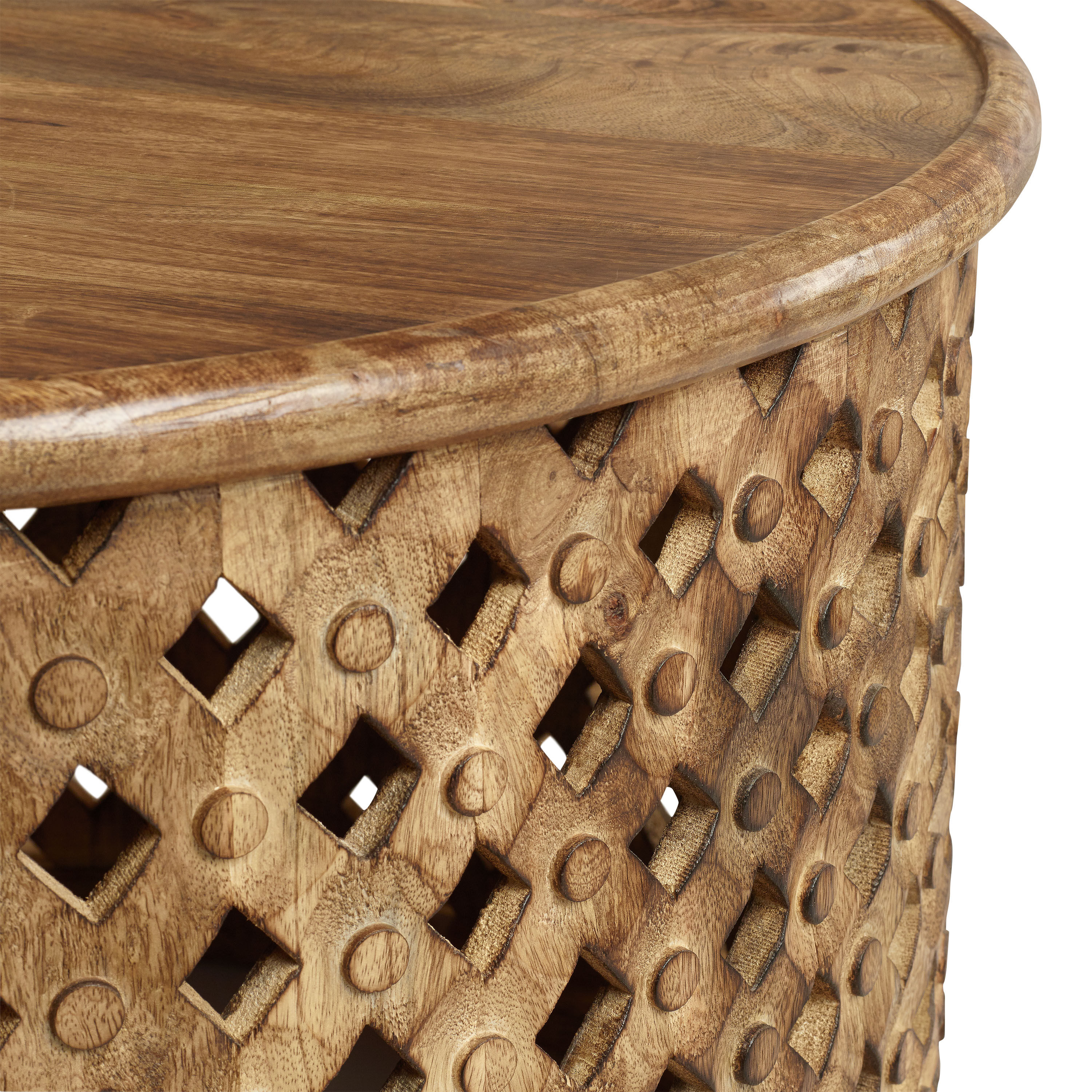 Wood lattice coffee table deals