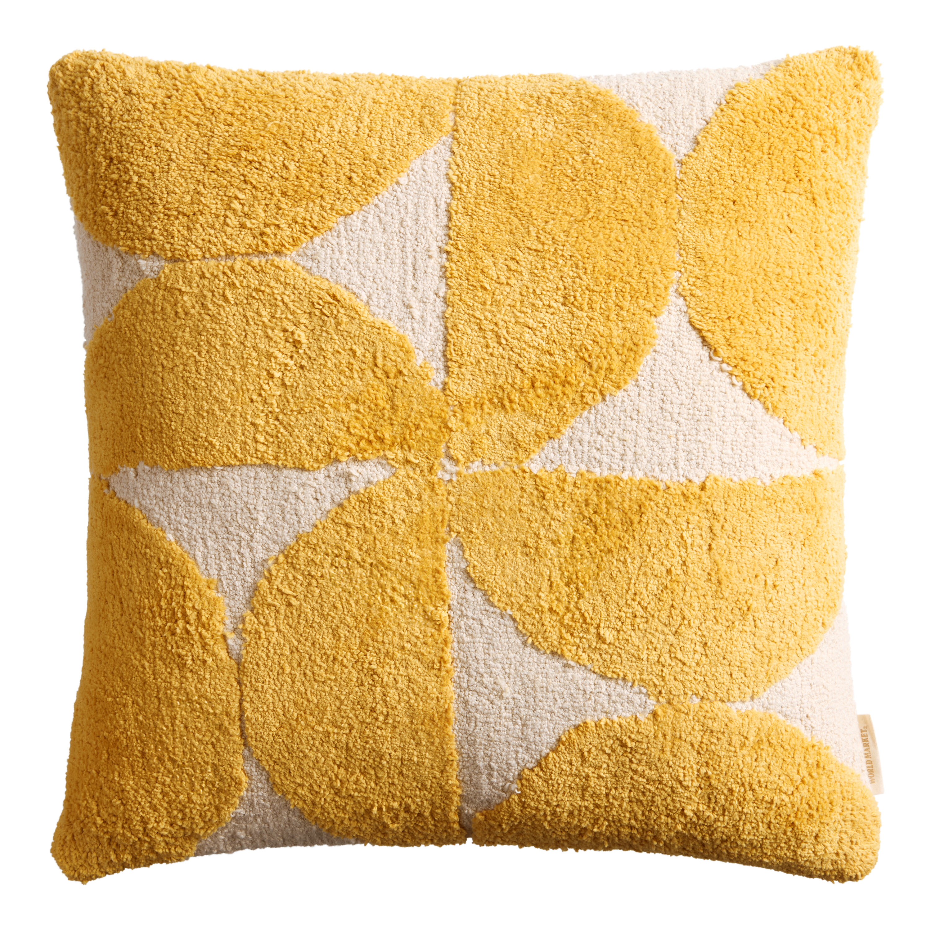 Gold and Ivory Tufted Deco Half Circles Throw Pillow World Market