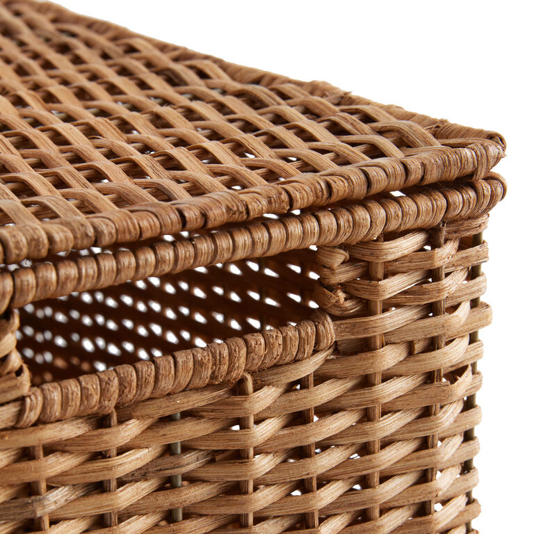 Elias Rattan Utility Basket With Lid 2 Piece Set image number 4