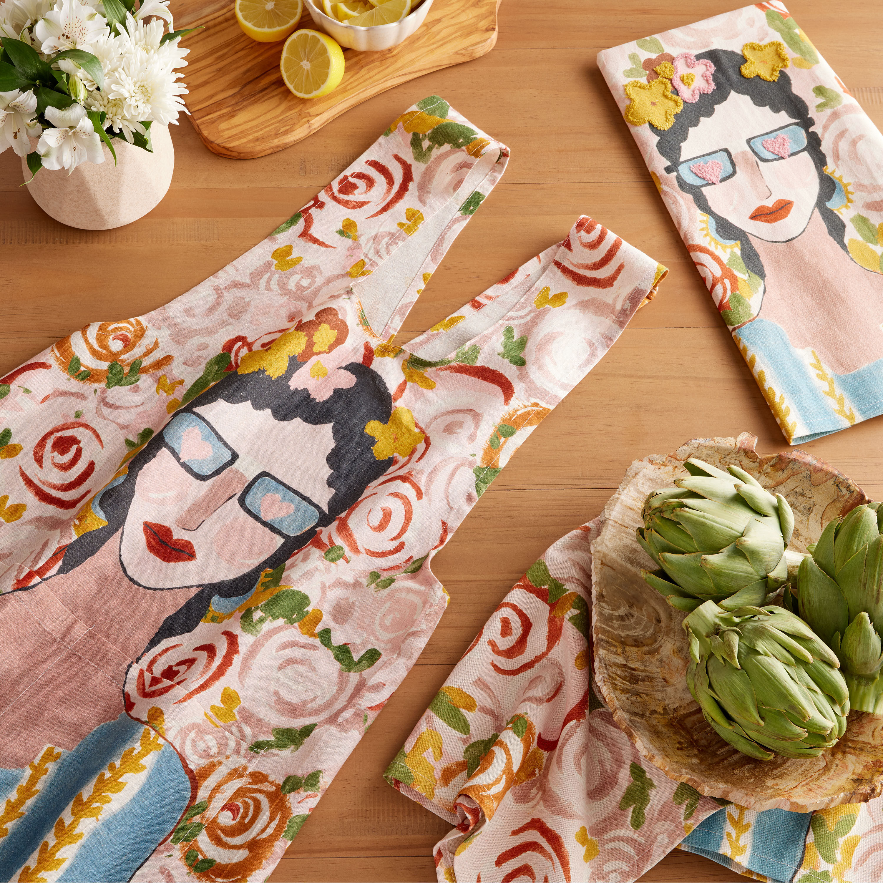 Whimsical Lady Kitchen Linen Collection