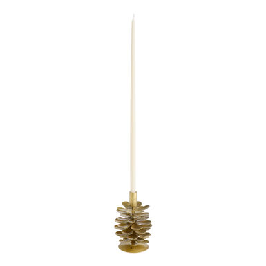 Antique Gold Pinecone Narrow Taper Candle Holder Set of 2 Antique Gold Pinecone Narrow Taper Candle Holder Set of 2
