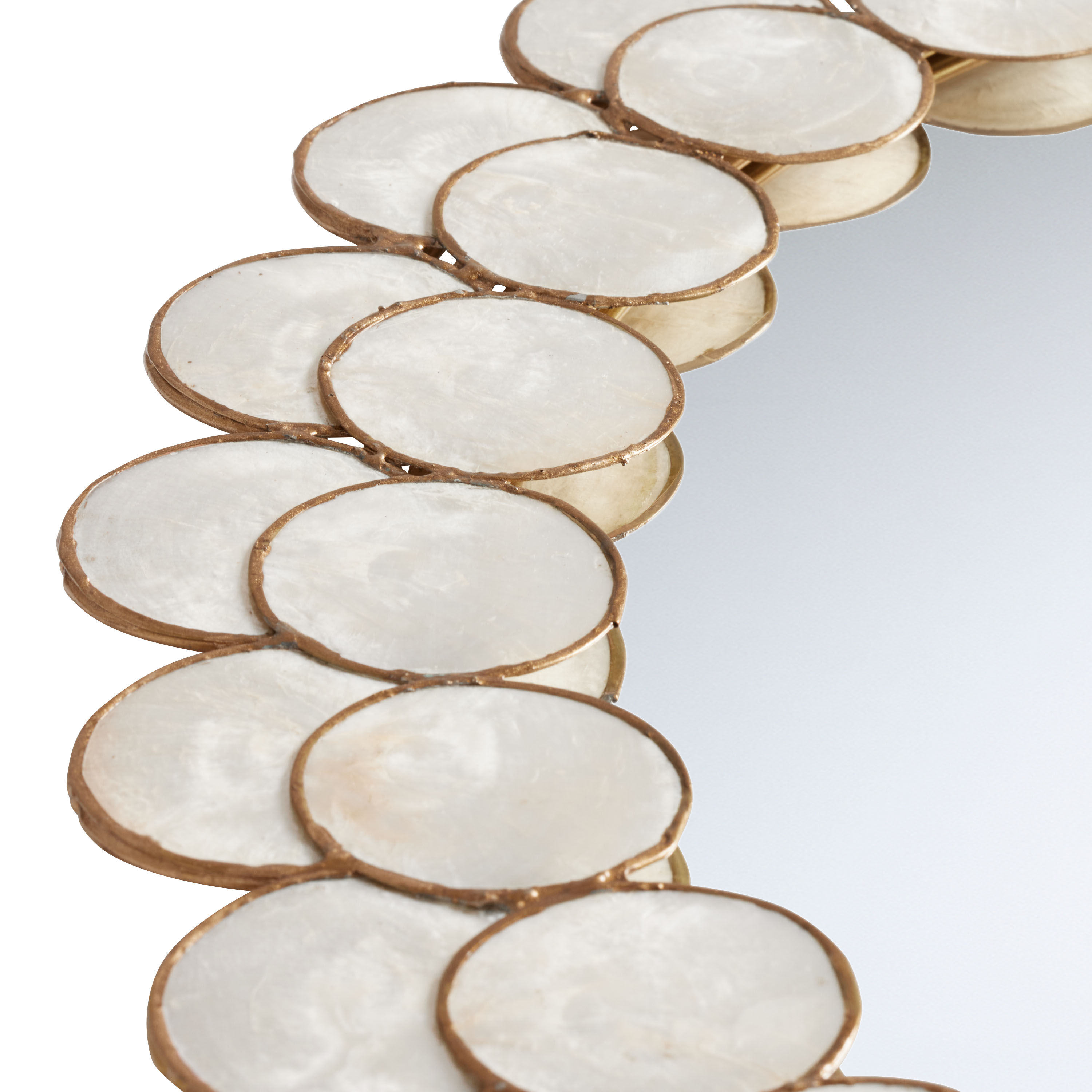 入荷now 安全 and Gold Round Capiz Market World - Mirror Wall Layered ワンピース