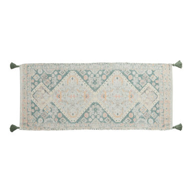 Dakota Blue Rug Print Tassel Bath Mat Dakota Blue Rug Print Tassel Bath Mat