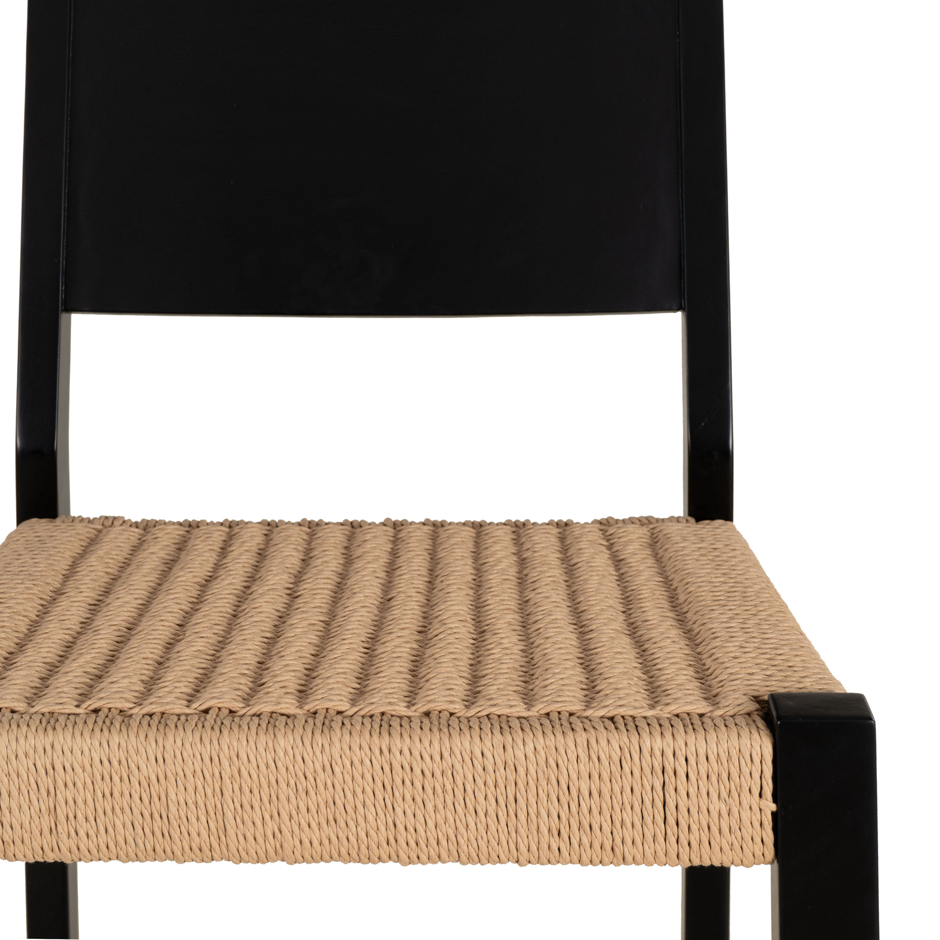 Cranwood Black Wood and Rope Barstool 2 Piece Set image number 4