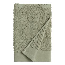 Sage Green Sculpted Palm Leaf Towel Collection