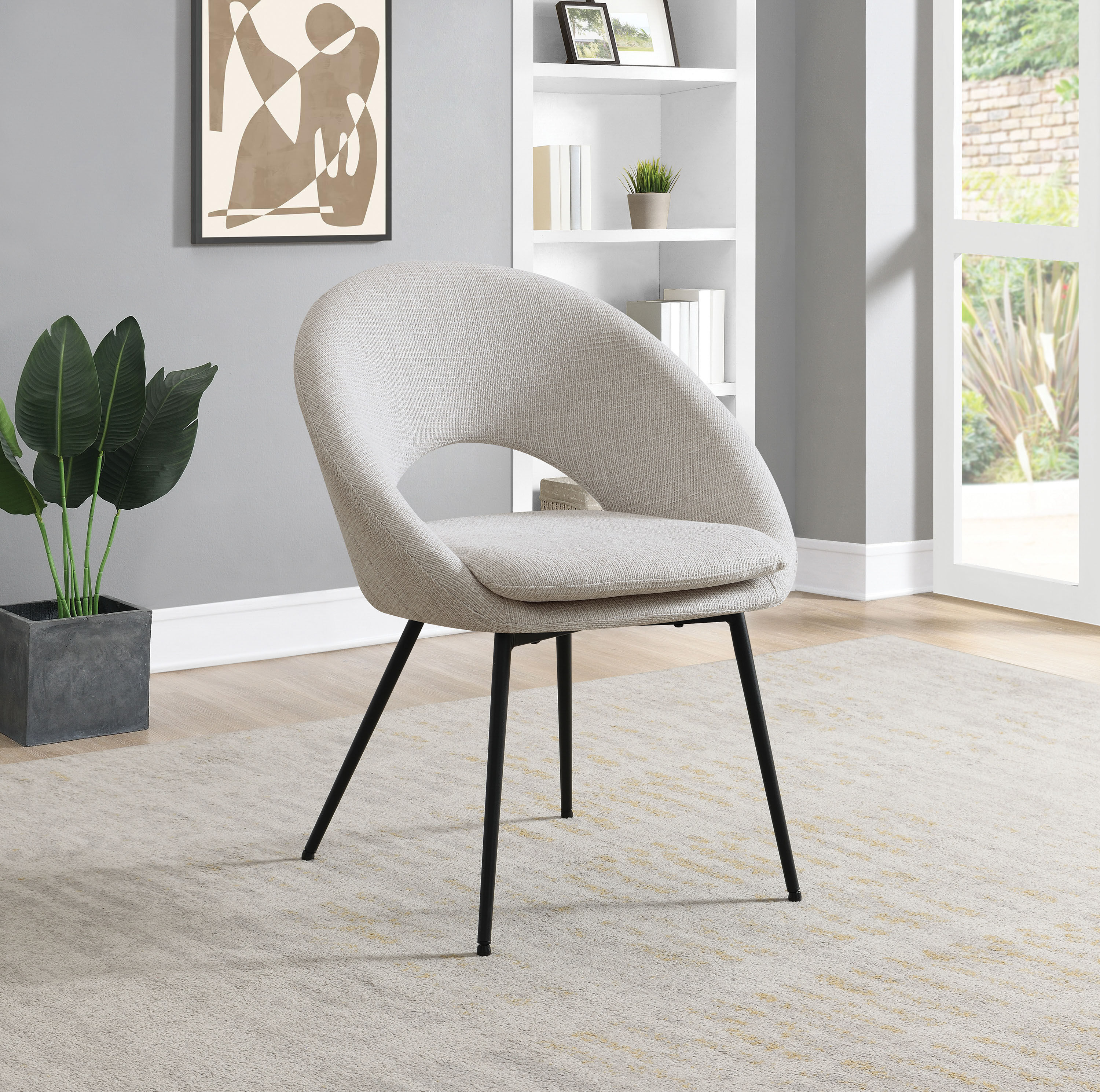 Open back upholstered dining chair top