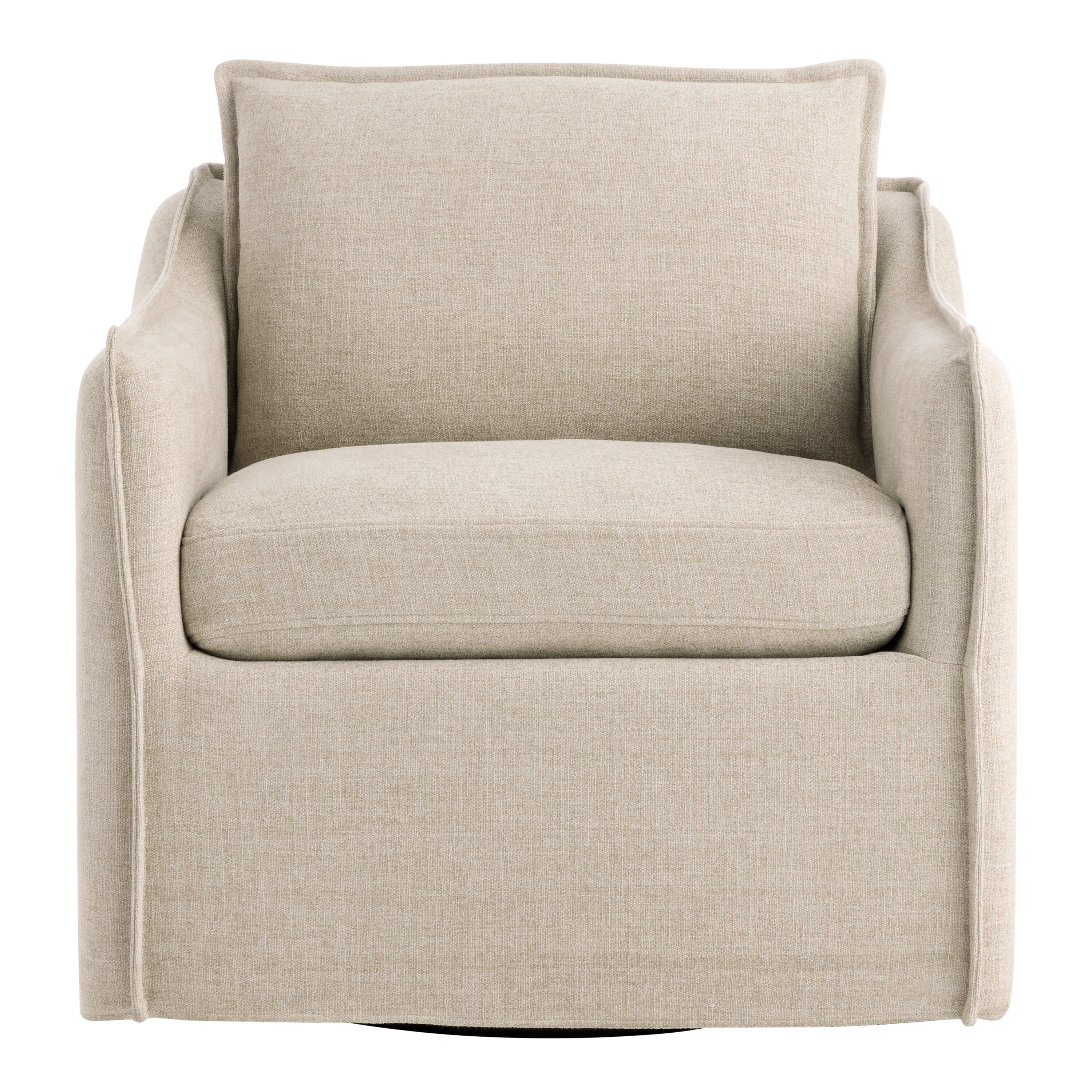 Eileen Textured Woven Slope Arm Slipcover Swivel Chair image number 2