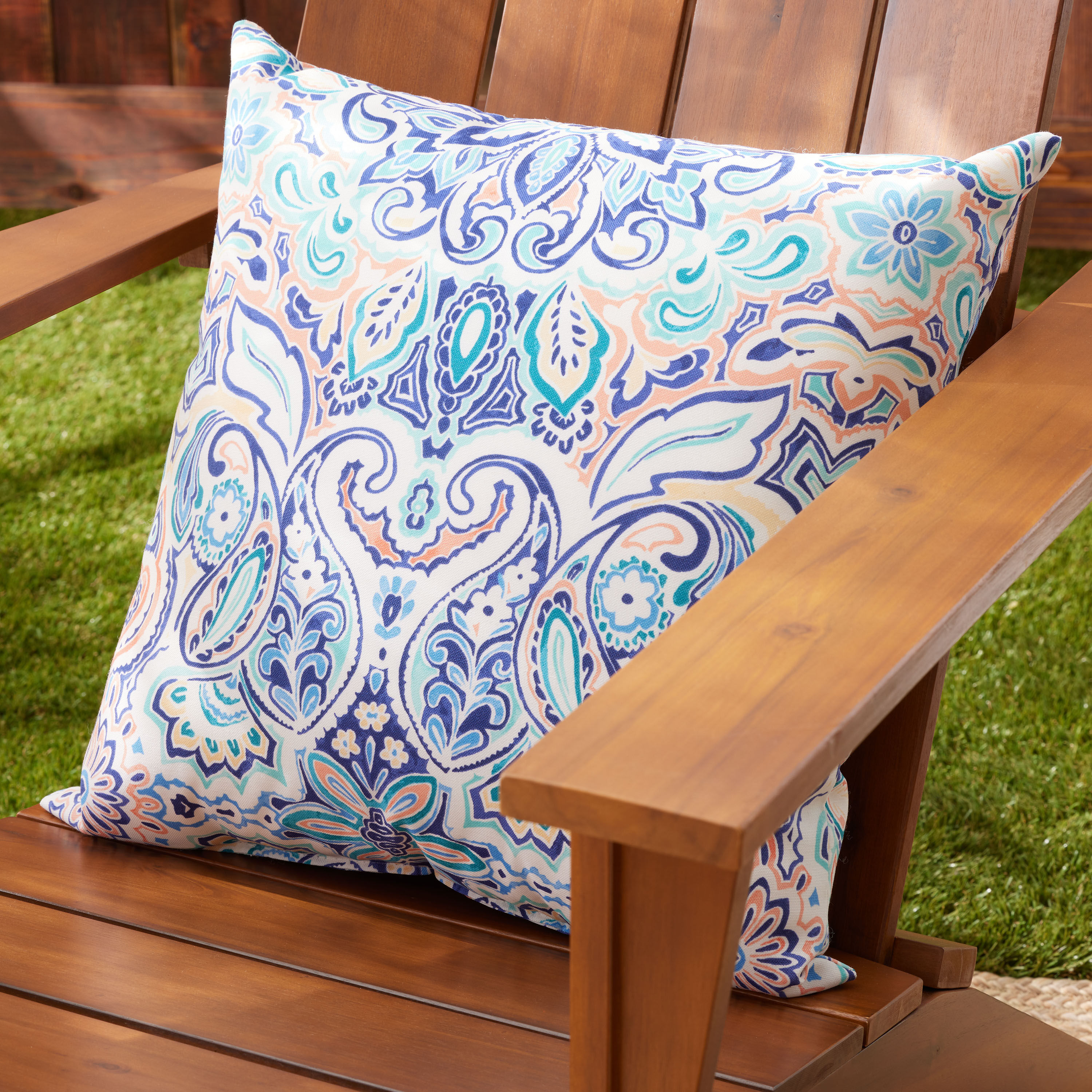 Amalfi Medallion Ivory And Blue Outdoor Throw Pillow World Market