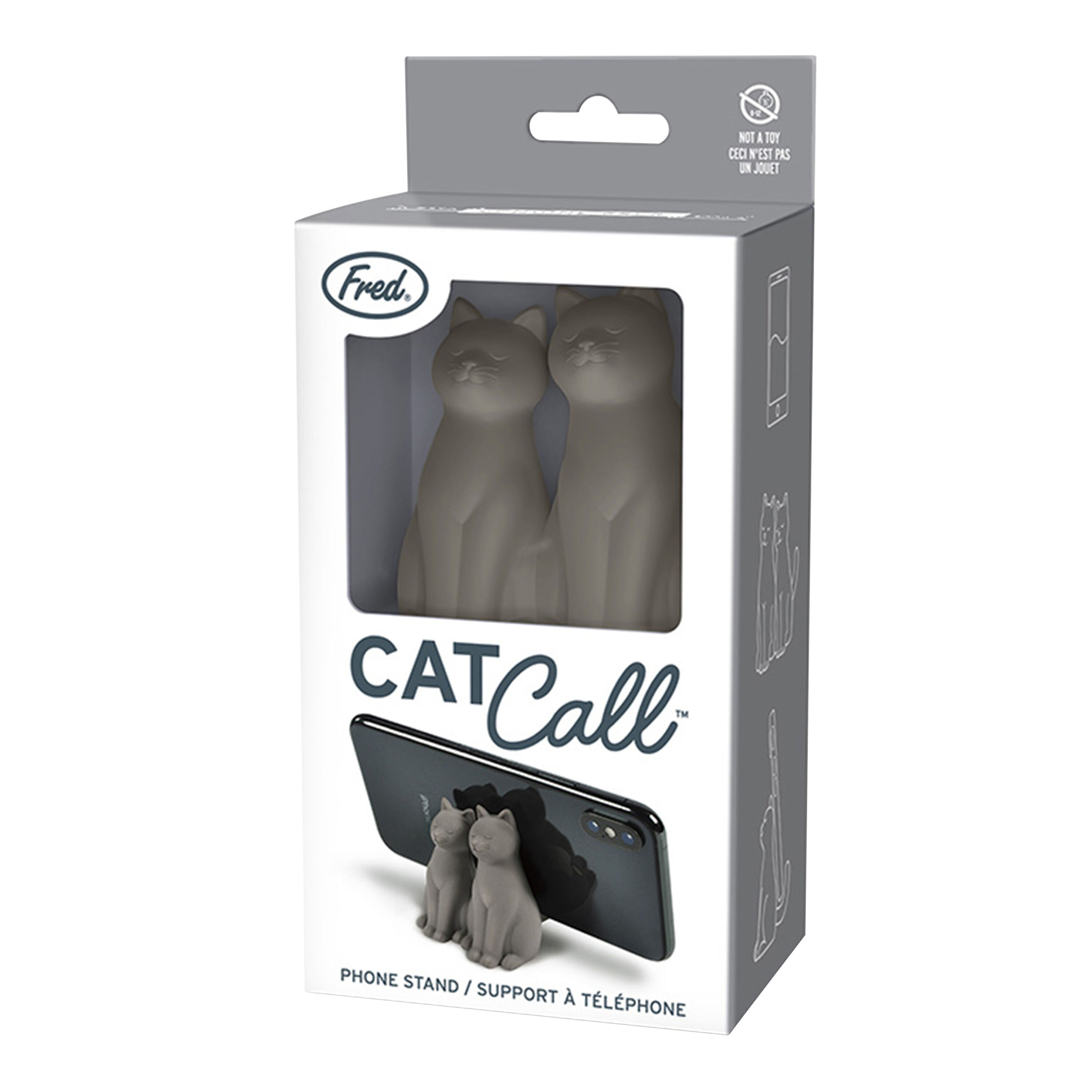 Fred Cat Call Gray Silicone Phone Stand image number 0