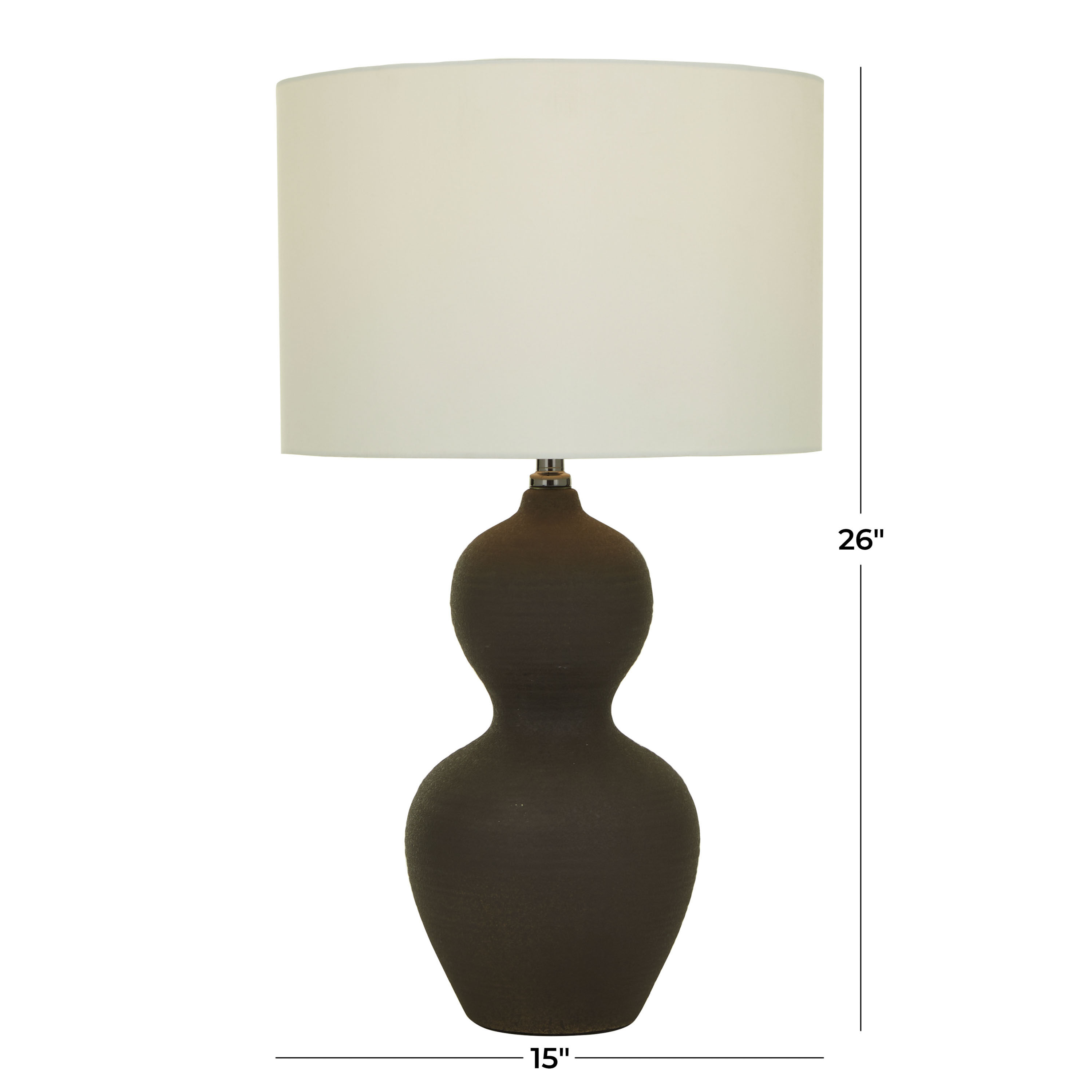Matte Black Ceramic Double Gourd Modern Table Lamp image number 3