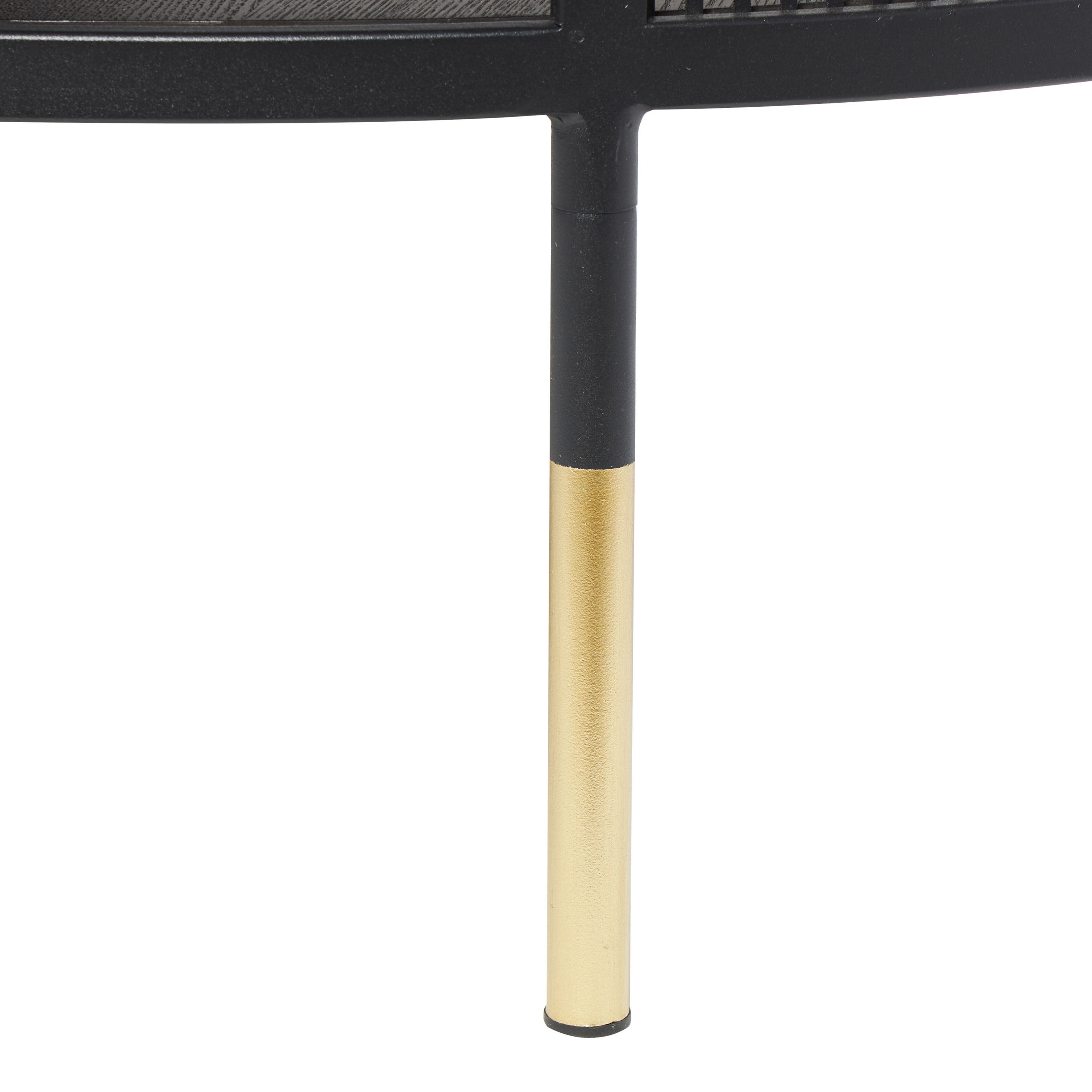 Ramon Round Black and Gold Metal Coffee Table with Shelf image number 5