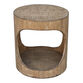 Andreas Round Antique Reclaimed Pine End Table with Shelf image number 1