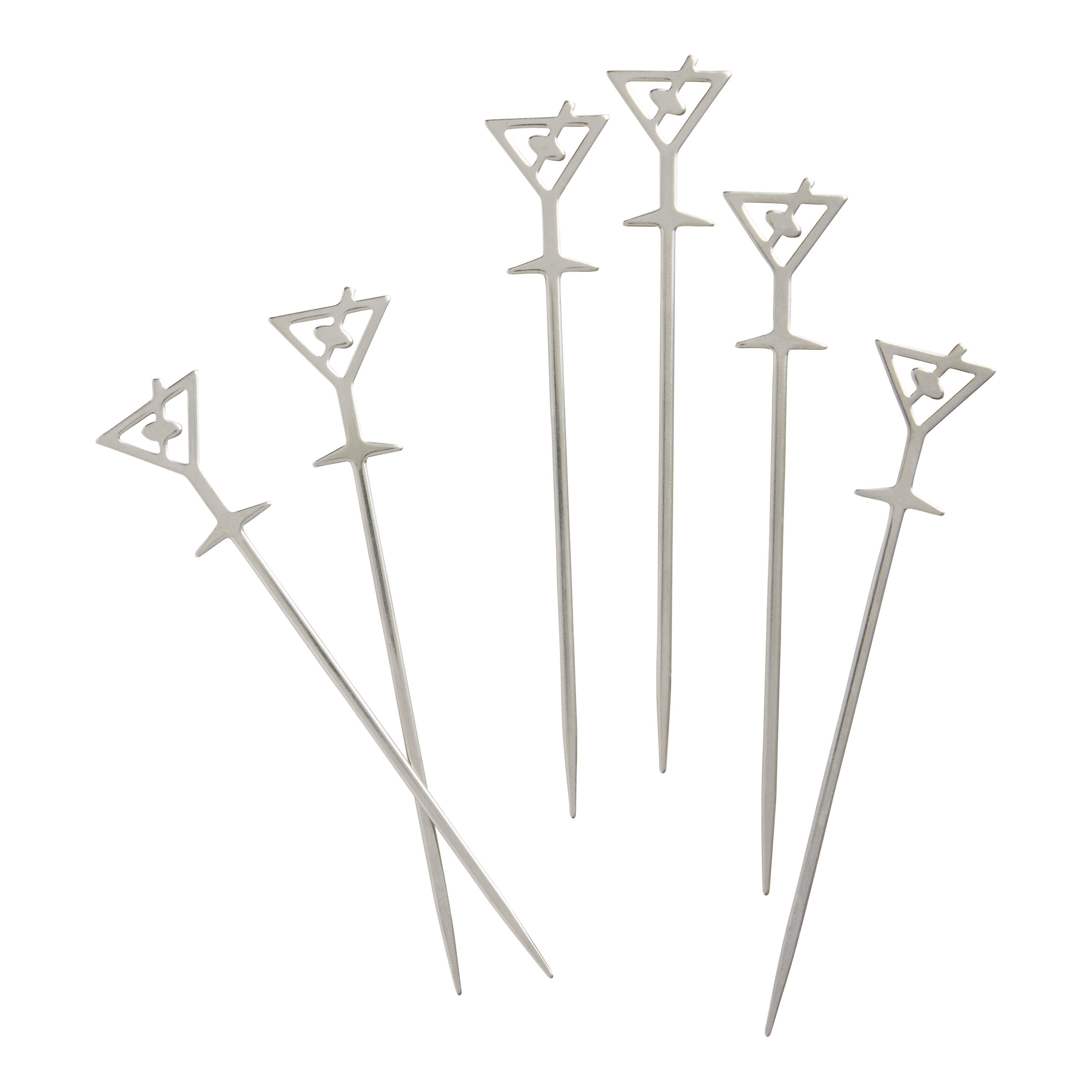 Stainless Steel Martini Cocktail Picks 6 Pack image number 0