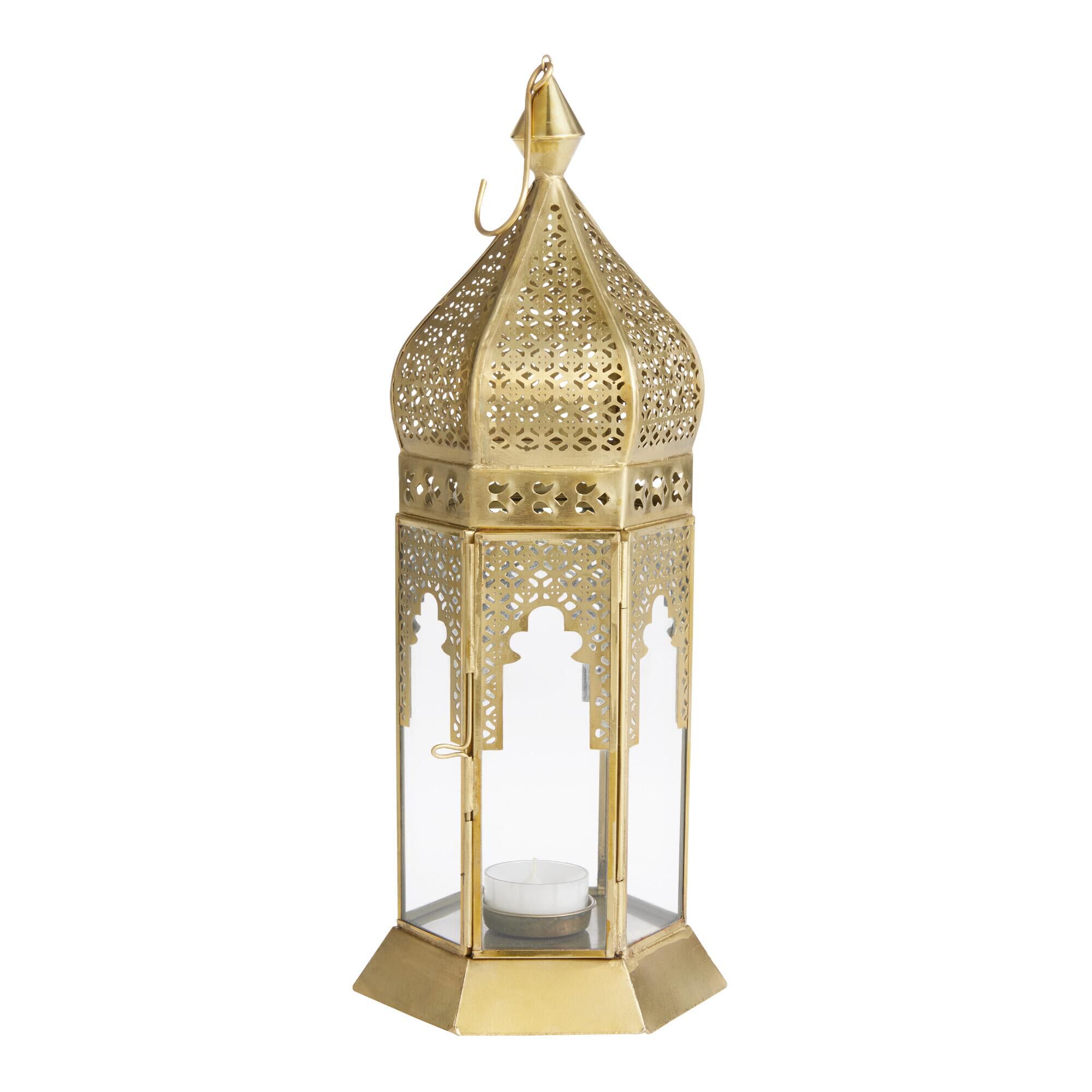 Latika Antique Gold Tabletop Candle Lantern - World Market
