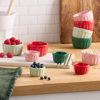 Holiday Hues Ceramic Fluted Ramekin 3 Pack Holiday Hues Ceramic Fluted Ramekin 3 Pack