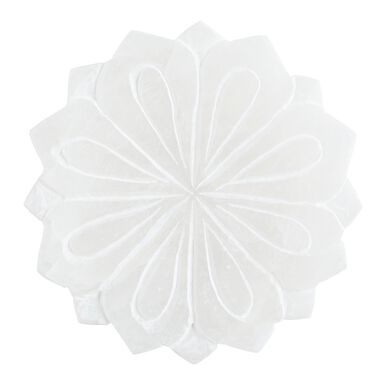Round White Alabaster Lotus Soap Dish Round White Alabaster Lotus Soap Dish