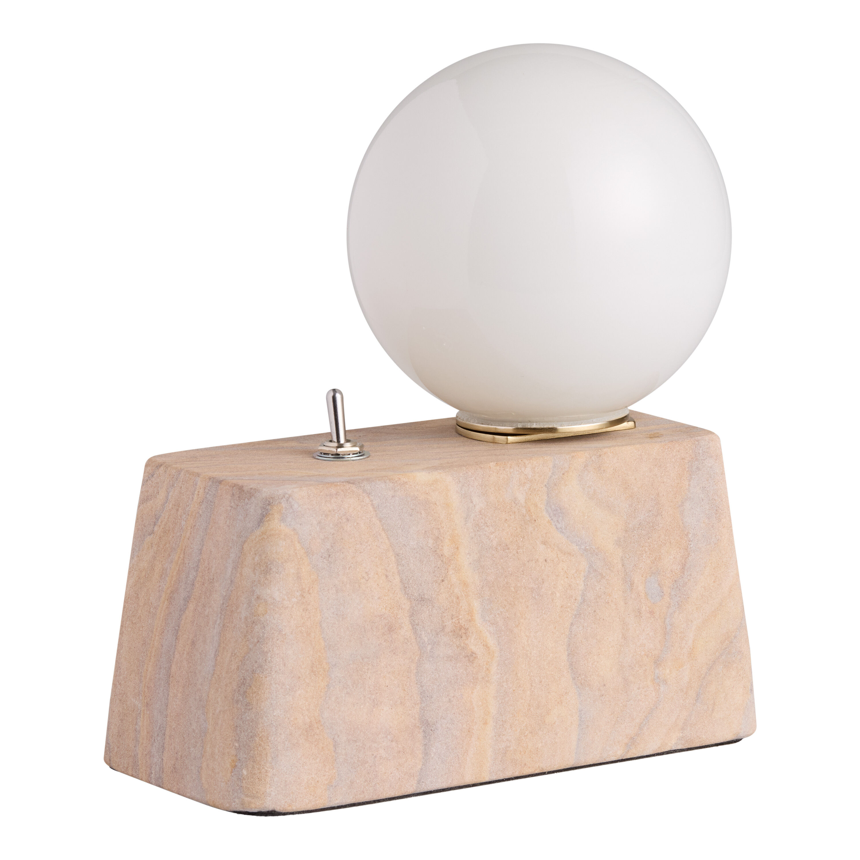 Natural Sandstone and Frosted Glass Globe Accent Lamp