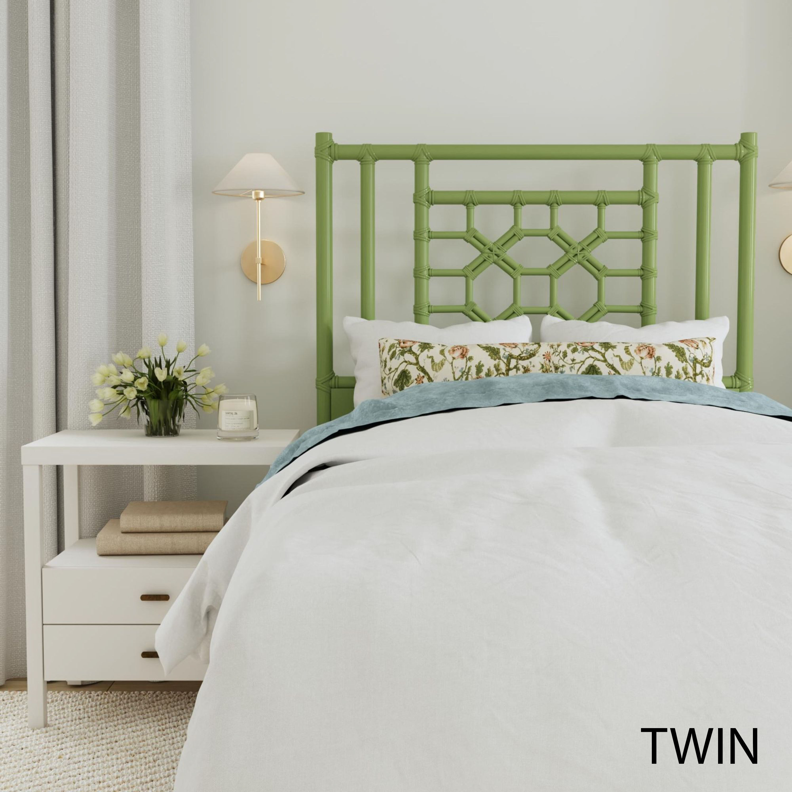 Westley Rattan And Mahogany Wood Headboard image number 4