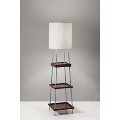 Rowland Floor Lamp With Shelves, USB and Charging Pad