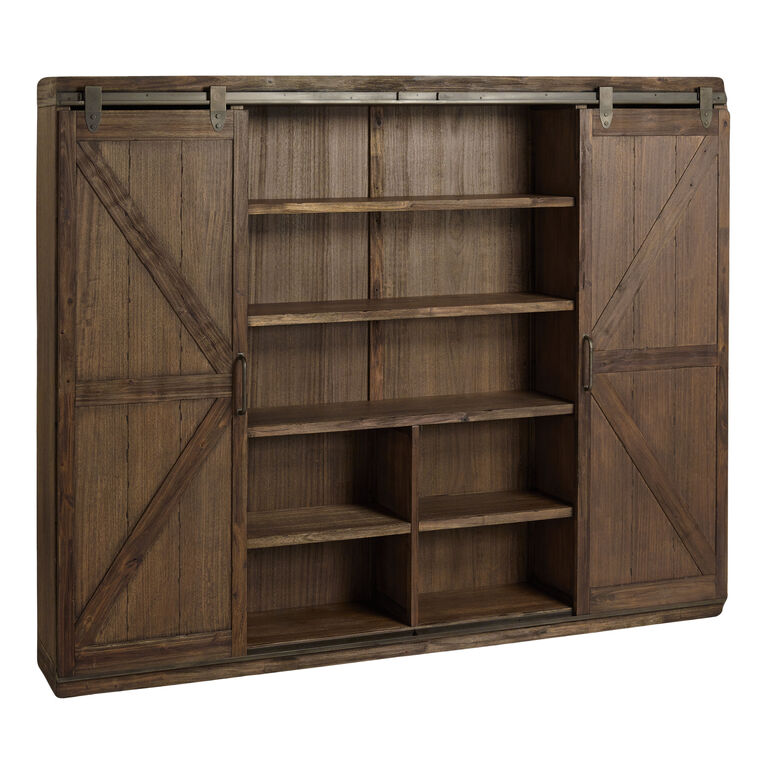 Reclaimed Pine Noodle Side Cabinet with Lattice Door - Country Style Reclaimed Pine Noodle Side Cabinet with Lattice Door - Country Style