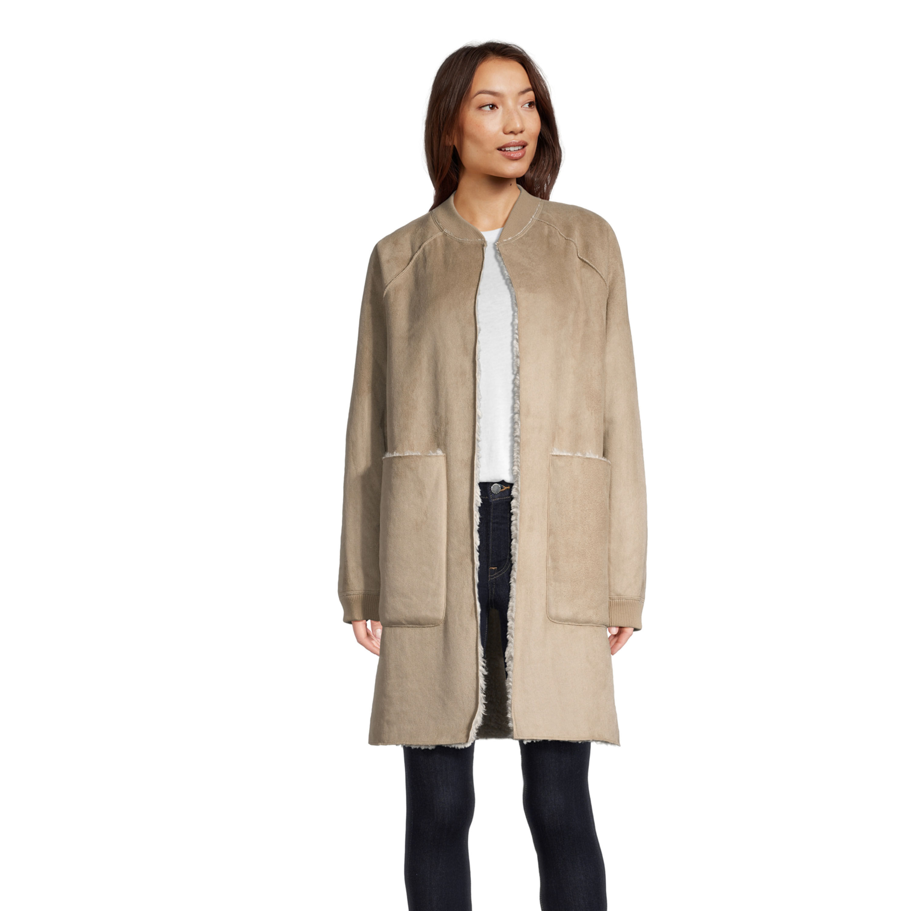 Taupe faux suede jacket on sale