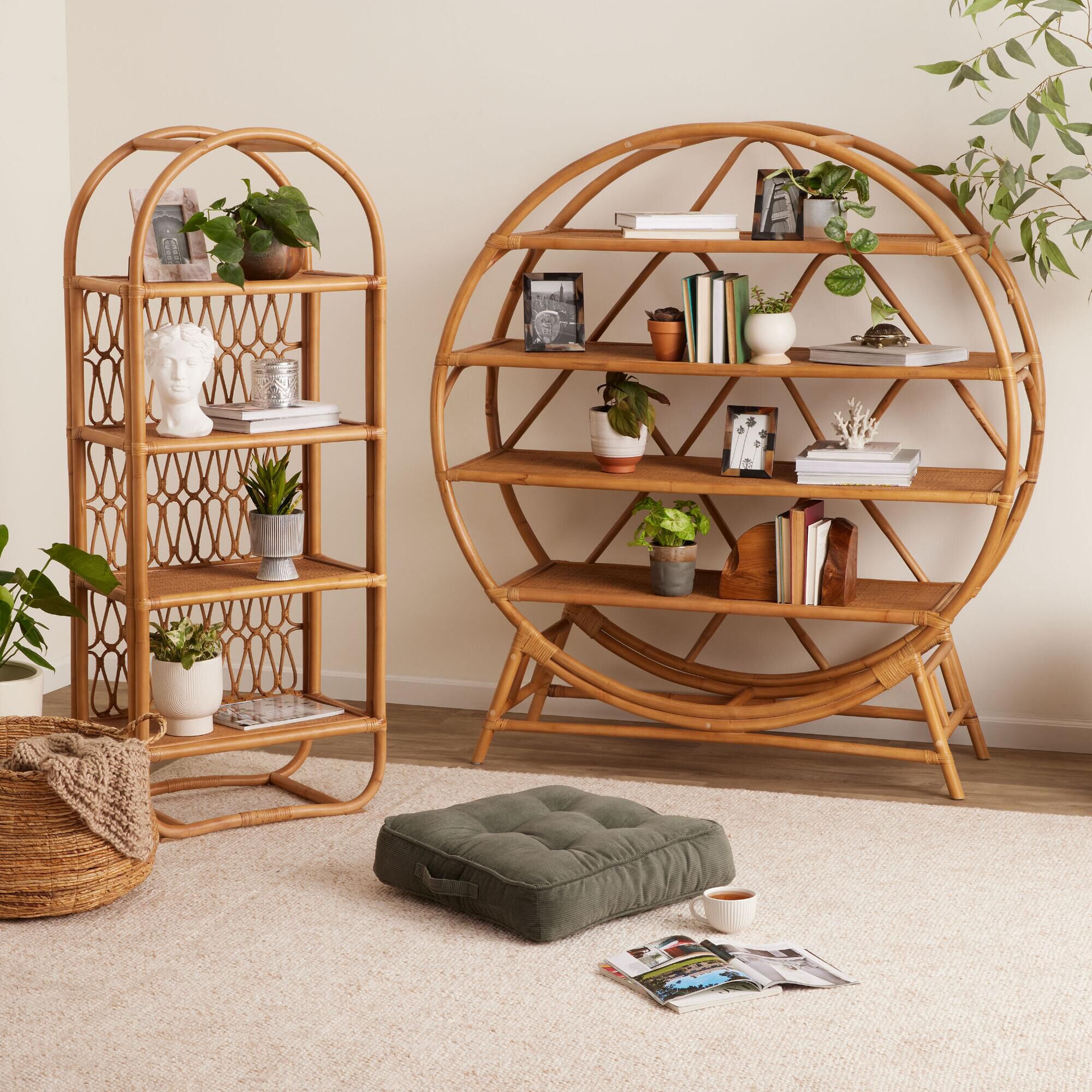 Nylah Sienna Rattan Bookshelf Collection