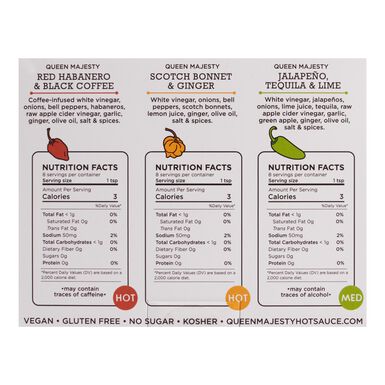 Queen Majesty Hot Sauce Trinity 3 Pack Queen Majesty Hot Sauce Trinity 3 Pack