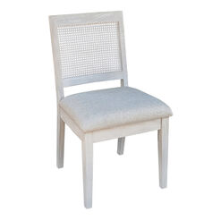 Lanyard Wood and Rattan Upholstered Dining Chair 2 Piece Set