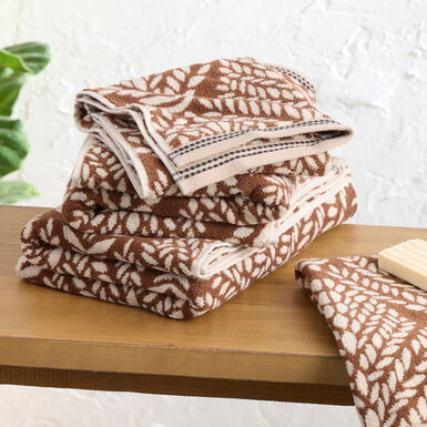 Felicia Chocolate Brown Fan Jacquard Hand Towel Felicia Chocolate Brown Fan Jacquard Hand Towel
