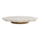 Green and White Marble Lotus Shaped Lazy Susan image number 0