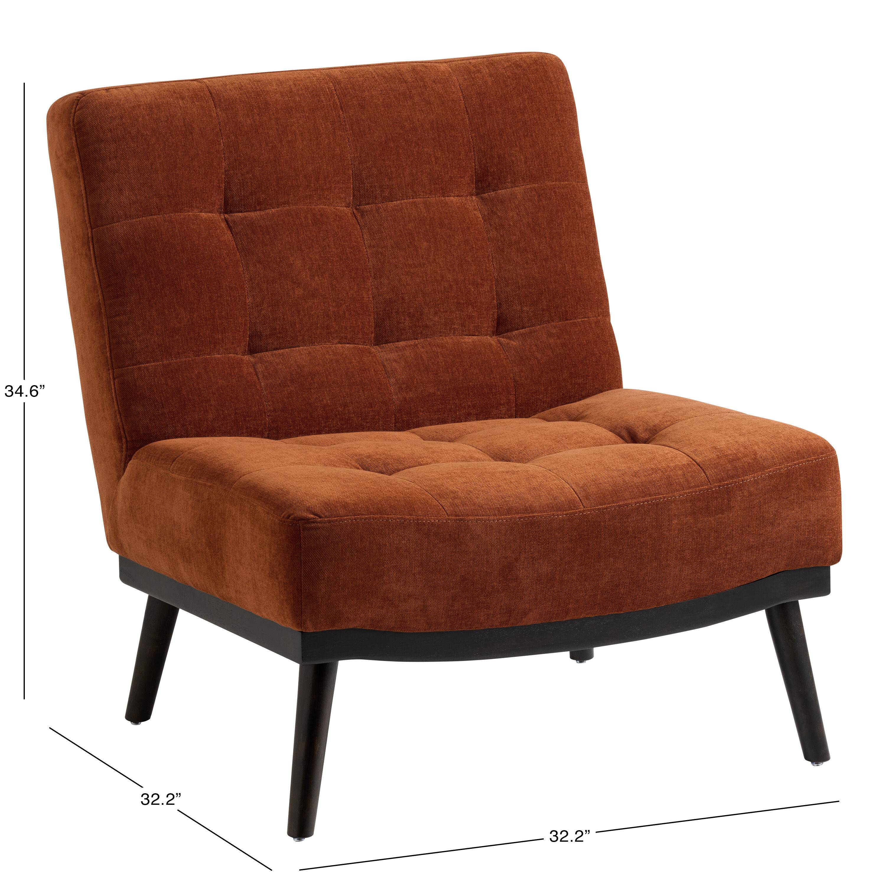 Isaiah Rust Chenille Tufted Mid Century Upholstered Chair World Market