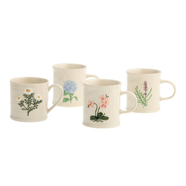 Cream Hand Painted Flower Ceramic Mug Cream Hand Painted Flower Ceramic Mug