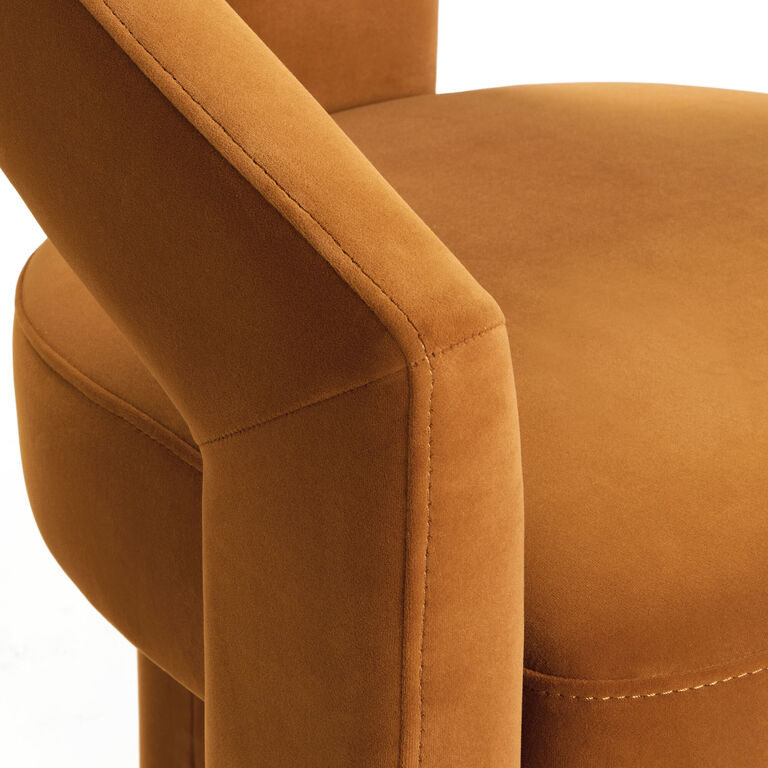 Eros Velvet Curved Upholstered Dining Armchair Set of 2 image number 5