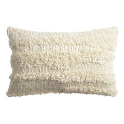 Ivory Hand Knit Popcorn Lumbar Pillow