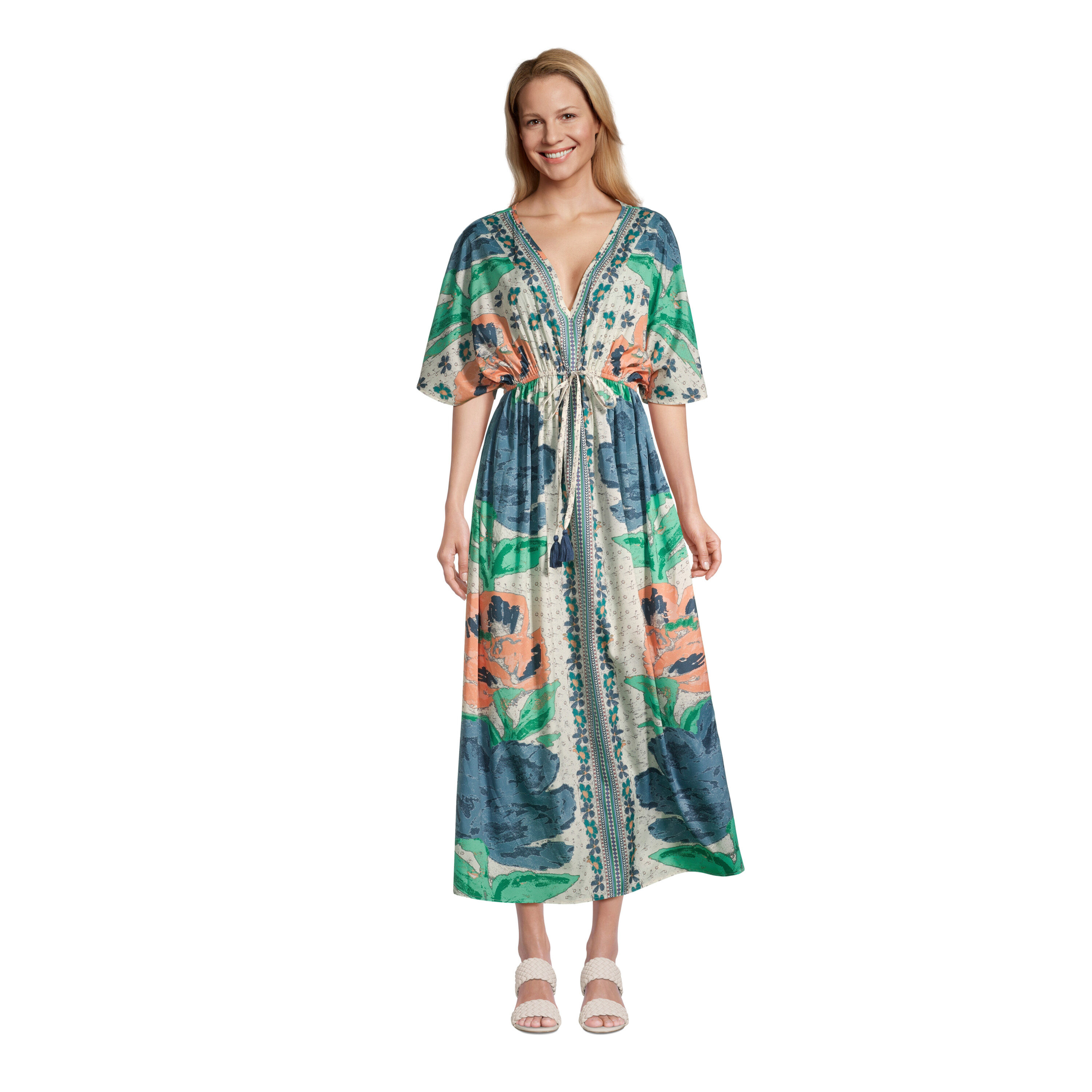 Mira Feeling Blues Floral Kaftan Dress World Market