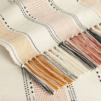 Orange And Tan Jute Stripe Table Runner Orange And Tan Jute Stripe Table Runner